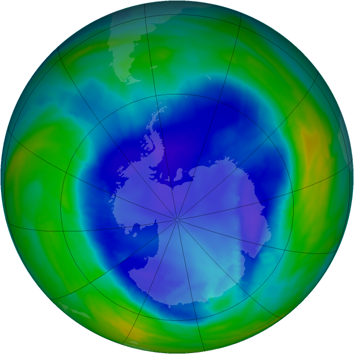 Antarctic ozone map for 02 September 2008